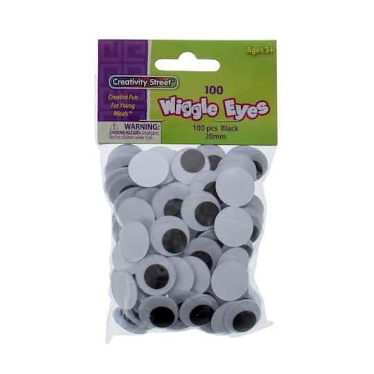 6 Packs: 100 ct. (600 total) Creativity Street&#xAE; 20mm Black Glue-On Wiggle Eyes